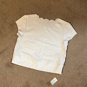 NWT Offline by Aerie scalloped cropped tee. Size M